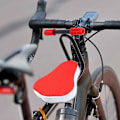 Miniatyrbillede 2 af 5: Børnesæde til cykel, cykelbærer til børn, frontmonteret med skridsikre armlæn, hurtig frigørelse, sammenklappeligt cykeltilbehør passer til mountainbikes, damecykler