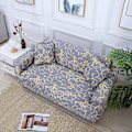 Miniatyrbild 5 av 5: Hög elastisk polyesterfibersofföverdrag grå - fåtölj, soffa, loveseat möbelskydd (1)