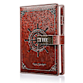Miniatyrbillede 1 af 5: Dagbog med lås Læderjournal Adgangskode Kombination Lås Notebook Hemmelig Journal Skrive Notebook Pu Brun Stil