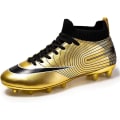 Miniatyrbild 2 av 5: Fotbollsskor High Top Spike Fg Träning Fotbollsskor Sneakers För Barn Unga Gold EUR 37
