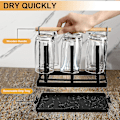 Miniatyrbilde 5 av 5: Flaskeholder til Sodastream, Stativ for 6 Flasker, Dryppstativ, Flasker, Metallisk Avrenningsstativ, Flasker, Koppbærer med Dryppbrett for Flasker og Kopper (svart)