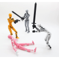 Miniatyrbillede 4 af 5: T13 Actionfigur, Titan 13 Actionfigur, Robot Actionfigur, 3D-trykt Actionfigur NY Black Transparent