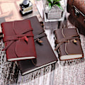 Miniatyrbild 3 av 5: Läderjournal Notebook - Läderbundet Journal wine red