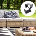 Miniatyrbillede 5 af 5: 8 stk. fletmøbelklips i rattan, udendørs møbelklips i flet 2,56 tommer plastik rattan sofa klips plastik rattan stol fastgørelseselementer 2.24 Inch
