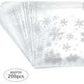 Miniatyrbillede 3 af 5: 200 stk. Snowflake Cookie Bag Klar Plastikpose Transparent Slik Jule