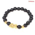 Miniatyrbilde 1 av 5: Feng Shui Obsidian Stone Beads Armbånd Menn Kvinner Unisex Håndleddsbånd 6mm