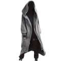 Miniatyrbillede 1 af 5: Unisex Langærmet Hættetrøje Nazgul Lang Frakke Lynlås Lukning Fleece Foret Lang Hoodie - Snngv 5XL
