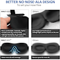 Pikkukuva 3 / 6: leep Mask Invisible Alar Deep Orbit 3D -silmämaski, erittäin kevyt ja mukava unimaski, silmäunimaski matkustamiseen, päiväunille, vuorotyöhön black