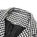 Miniatyrbillede 4 af 5: Herre Sort Og Hvid Ternet Dobbeltradet 4 Knaps Slim Fit Casual Jakkesæt Jakke XS