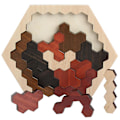 Miniatyrbillede 1 af 2: Kubisk puslespil Voksne Træ Hexagon Puslespil Logik Iq Spil Puslespil Hjernegymnastik Børns intellektuelle udvikling