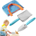 Miniatyrbilde 1 av 5: Strand Mesh Spade | Kids Shell Collecting Scooper Set | Komplett Strand Playset, Inkluderer Sand Spade Sand Sifters Shell Collect Bag