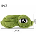 Miniatyrbild 2 av 5: Ögonmask Söt Sovmask Grön Groda Sovmask Fluff Mjuk Ögonskugga 3D Rolig Groda Ögonmask för Män och Kvinnor Sömn (1 st) green