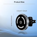 Miniatyrbilde 5 av 5: MagSafe bilfeste med lader, 15 W hurtiglading trådløs billader, luftventil/dashbord magnetisk telefonholder for iPhone 15 Pro Plus Max