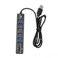 Miniatyrbillede 4 af 5: Usb Hub 6 Port Udvidelsesadapter Usb 2.0 Hub Multi Usb Splitter 2.0 Hub Usb-hub Sd/tf Kortlæser Fo