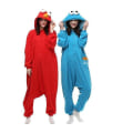 Miniatyrbild 1 av 3: Vuxen Sesame Street Cookie Monster Pyjamas Onesie Red M
