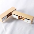 Pikkukuva 3 / 4: Miniatyyrihuonekalut Lelut Nukkekoti DIY Koriste Tarvikkeet Mini Kaksiteräinen Puukaappi