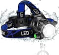 LED-hodelykt for vernehjelm, USB oppladbar, IPX4 vanntett, zoombar, 4 moduser, justerbart hodebånd