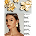 Miniatyrbillede 3 af 5: Guld Blomster Øreringe Guld Dangle Øreringe til Kvinder Romantiske Boho Blomster Statement Øreringe til Bryllup Fest Smykker