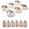 Miniatyrbild 1 av 5: 6 lådor roséguld krom nagelpulver, metalliskt nagelkonst pigmentpulver set för nagelkonst design dekoration