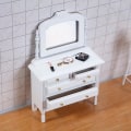 Pikkukuva 4 / 5: Miniatyyrihuonekalut Lelut Nukkekoti DIY Koriste Tarvikkeet Mini 1:12 Valkoinen Pöytä