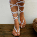 Miniatyrbillede 2 af 5: Kvinders Boho Gladiator Stropper Flip Flop Sandaler Sommer Strand Sko 42