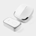 Miniatyrbillede 5 af 5: Trådløs Dørklokke, Vandtæt Plug-in Trådløs Dørklokkesæt, 300m Rækkevidde 58 Melodier, 5-Niveau Lydstyrke & Blåt Lys white 1 receiver + 1 push