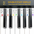 Miniatyrbillede 4 af 4: 61/88 Tangenter Genanvendelige Silikone Klaver Keyboard Note Etiketter Klaver Noter Guide Stickers Colorful