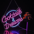 Miniatyrbillede 4 af 6: Cocktails og drømme neon skilt til vægdekoration neon skilte med dæmpbar switch led neon skilte soveværelse øl bar neon lys skilt hotel fest klub kontor