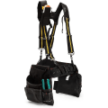 Miniatyrbillede 5 af 5: Værktøjsbælte Suspender Justerbar Heavy Duty Arbejdsbælte Sele Polstret Suspenders Loop Polstret Værktøjsbælte Sele Sort, Gul 1stk