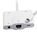 Miniatyrbillede 3 af 5: Lyn til Rj45 Ethernet Lan kablet netværksadapter 5 i 1 Usb Otg Lan Rj45 Ethernet 3,5 mm højhastighedskonverter