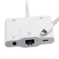 Pikkukuva 3 / 5: Lightning-liitäntä RJ45 Ethernet LAN -verkkoadapteri 5-in-1 USB OTG LAN RJ45 Ethernet 3,5 mm:n nopea muunnin