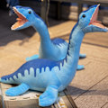 Miniatyrbild 2 av 5: Plesiosaurus dinosaurie plyschleksak realistisk mjuk blå dinosaurie plyschdjur leksak för sovrum