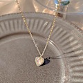 Miniatyrbilde 3 av 4: 2022 Trendy Hjerteformet anheng halskjede Opal kjede skinnende kvinner temperament smykker choker halskjede bryllup smykker gaver 144