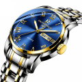 Miniatyrbild 3 av 4: Högkvalitativt rostfritt stål par kvartsur för män kvinnor lyx sport armbandsklockor mode casual datum veckodag armbandsklocka 09 female1727