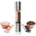 Miniatyrbilde 1 av 5: Dobbel salt- og pepperkvernsett 2 i 1 salt- og pepperkvern, rustfritt stål med justerbar keramisk kvern (salt og pepper ikke inkludert)