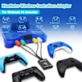 Miniatyrbillede 2 af 5: Trådløs Controller Adapter LED-indikator Ingen forsinkelse Bluetooth-kompatibel Understøtter 4 spillere Game Controller Adapter til N64 konsol_da