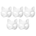 Miniatyrbilde 4 av 5: 5 stk tomme kattemasker barnehage kostyme cosplay maske umalte kattemasker