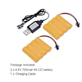 Miniatyrbilde 3 av 5: 2 stk 4.8v 700mah Ni-cd Aa batteripakke oppladbar Sm-2p plugg for Rc bil leker Dz