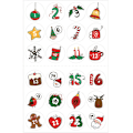 Pikkukuva 1 / 2: 10 kpl Adventtikalenterin numerotarrat Numerot 1-24 Joulukalenterin tarrat DIY-askarteluun Piirrettyjen paperitarrojen etiketit Koriste