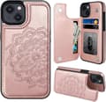 Blommigt Magnetiskt Flip Plånboksfodral för iPhone 15 med Korthållare [JUN]