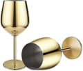 Guldvinglas, 2 cocktailglas i rostfritt stål
