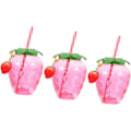 Miniatyrbilde 1 av 5: 3 stk drikke juice pp drikke jordbær drikke jenter & kopp krus oz/ml dekorativ modellering aloha plast te sommer kopper for rekvisita ting