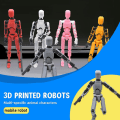 Miniatyrbillede 2 af 5: T13 Actionfigur, Titan 13 Actionfigur med 4 typer af våben og 3 typer af hænder, T13 3D-printet multi-leddet actionfigur Transparent