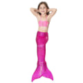 Miniatyrbillede 4 af 5: 3 stk. Pige Mermaid Badetøj Badetøj Mermaid Hale Badetøj Rose Red 7-8 Years