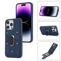 Kompatibel med iPhone 14 Pro Max Armor Ring Lommebok Bakside Deksel - WELLNGS Blue