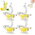 Miniatyrbillede 1 af 5: Manuel citronpresser, manuel presser, akryl citronpresser, citronpresser, bærbar, transparent frugtpresser, håndpresser til (4-pak)