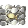 Miniatyrbillede 4 af 5: Stablet ring justerbar unik allergivenlig evighedssød lille fisk modering til daglig