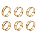 Miniatyrbillede 1 af 4: 6 stk. ringe kerne blanke til indlæg ring rustfrit stål rillet fingerring 8mm Gold
