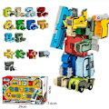 Miniatyrbillede 1 af 4: Kreative blokke, der samler pædagogiske blokke, actionfigur, transformationsnummer, robotdeformationsrobotlegetøj