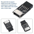 Miniatyrbild 2 av 5: Usb 2.0 Front Panel Header Usb 9pin Till Usb 2.0 Typ-e Intern Adapter Moderkort Kontakt Adapter